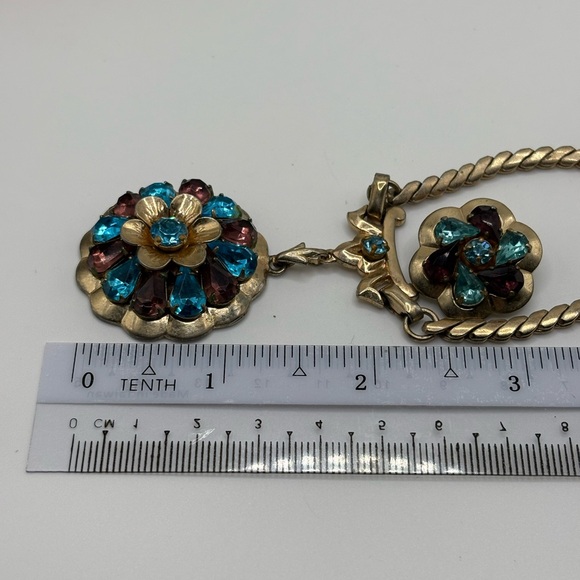 Vintage Barclay Rhinestone Necklace and Earring Set - Picture 7 of 7